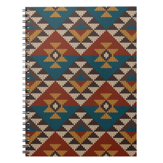 Cuaderno Patrón tradicional tribal azteca sin costura en w (Frente)