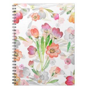 Cuaderno patrón transparente abstracto composición floral t