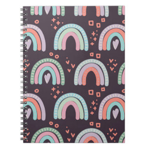 Cuaderno patrón transparente con clip de arcos y gotas de