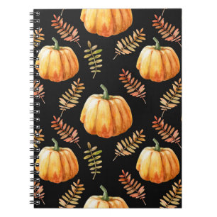 Cuaderno Patrón transparente de acuarela con calabaza