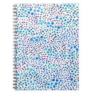 Cuaderno Patrón transparente de acuarela con manchas azules