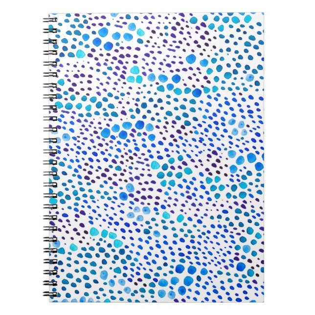 Cuaderno Patrón transparente de acuarela con manchas azules (Frente)