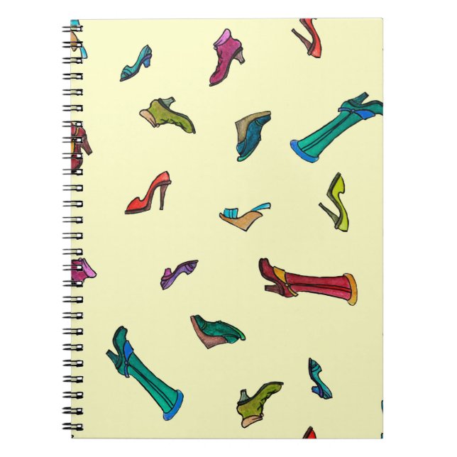 Cuaderno Patrón transparente de acuarela de zapatos (Frente)