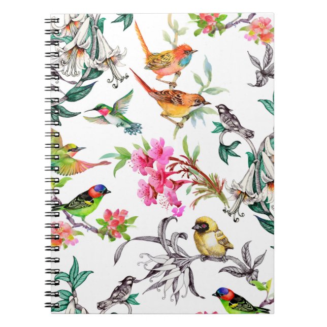 Cuaderno Patrón transparente de acuarela dibujado a mano co (Frente)