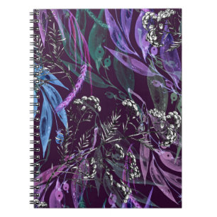 Cuaderno Patrón transparente de acuarela. Rama con wat de b
