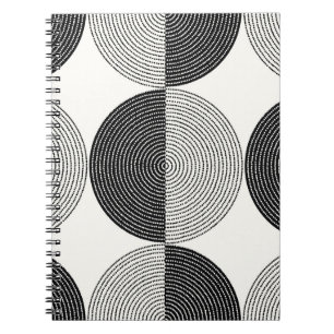 Cuaderno Patrón transparente de círculos negros y blancos
