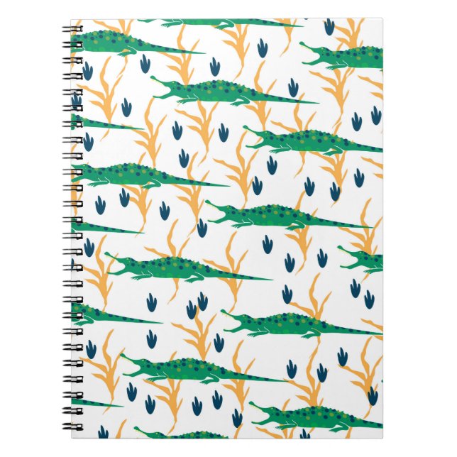 Cuaderno Patrón transparente de cocodrilos. animales person (Frente)