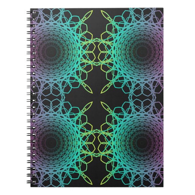 Cuaderno Patrón transparente de encaje geométrico abstracto (Frente)
