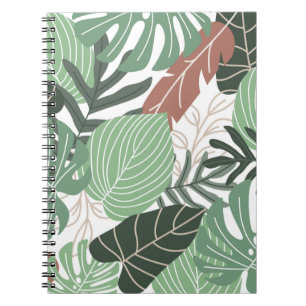 Cuaderno Patrón transparente de hojas tropicales de verano