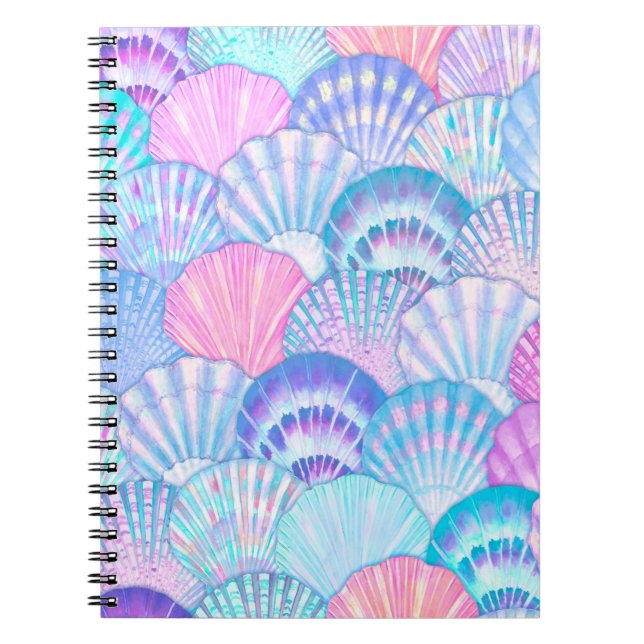 Cuaderno Patrón transparente de la concha acuática. Dibujo  (Frente)