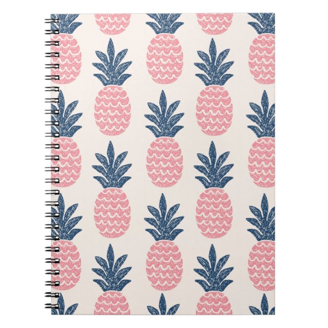 Cuaderno Patrón transparente de piña divertida (Frente)