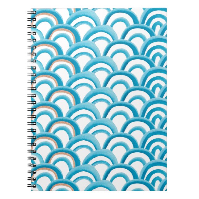 Cuaderno Patrón transparente de pintura acuarela con ondula (Frente)