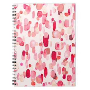 Cuaderno Patrón transparente de puntos rosados, rojos y bei