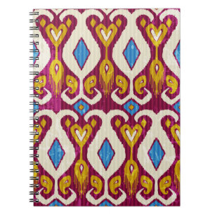 Cuaderno Patrón transparente de tejido de ikat tradicional
