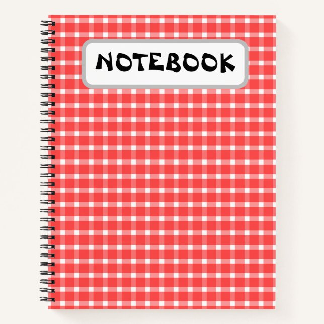 Cuaderno Patrón transparente rojo y blanco (Anverso)