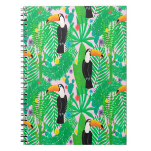 Cuaderno Patrón trenzado a mano brillante tropical sin sold