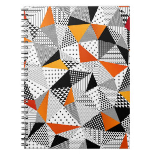 Cuaderno Patrón triangular sin fisuras. Contraste a la moda
