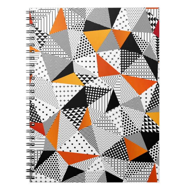 Cuaderno Patrón triangular sin fisuras. Contraste a la moda (Frente)