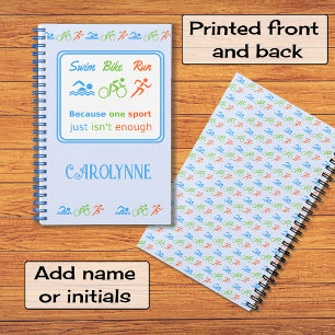 Cuaderno Patrón triatlón bicicleta de nado correr lema depo