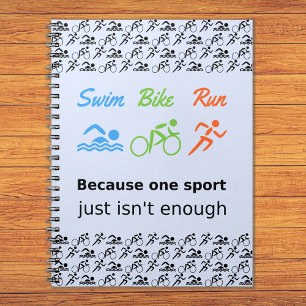 Cuaderno Patrón triatlón bicicleta de nado recorrido cita d