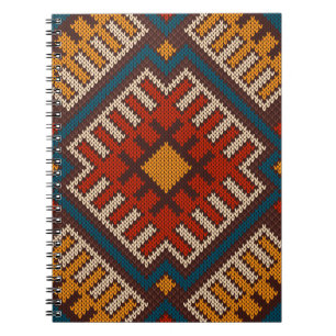 Cuaderno Patrón tribal azteca sin soldadura de punto de lan
