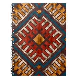 Cuaderno Patrón tribal azteca sin soldadura de punto de lan