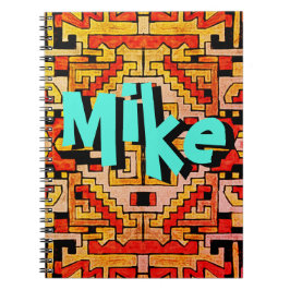 Cuaderno Patrón tribal/étnico geométrico y su nombre