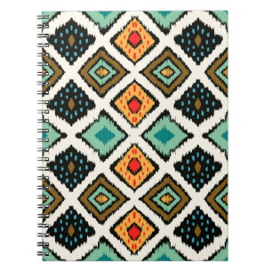 Cuaderno Patrón tribal étnico sin costura a rayas en azteca