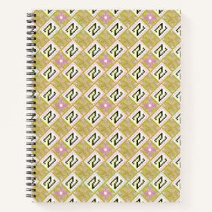 Cuaderno Patrón Tribal Geométrico Moderno de Oliva y Magent