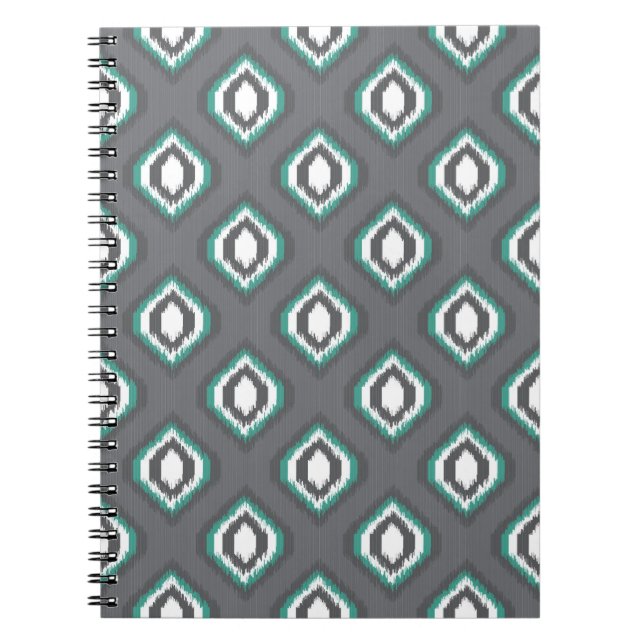 Cuaderno Patrón tribal geométrico retro ikat (Frente)