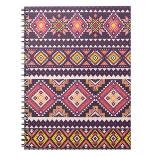 Cuaderno Patrón tribal rayado, geométrico sin costuras.