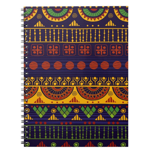 Cuaderno Patrón tribal, versátil para diversos usos. (Frente)