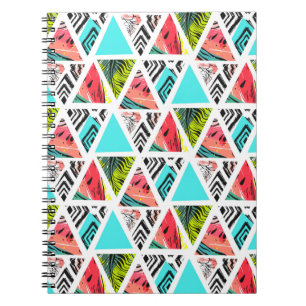 Cuaderno Patrón tropical abstracto colorido