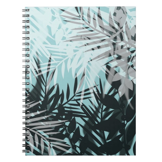 Cuaderno Patrón tropical azul claro (Frente)