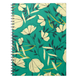 Cuaderno Patrón tropical brillante sin soldadura con hojas 
