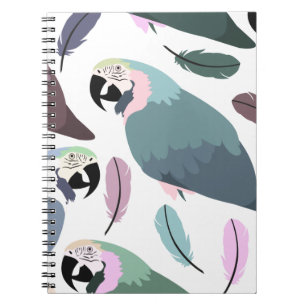 Cuaderno Patrón Tropical de Loros Modernos