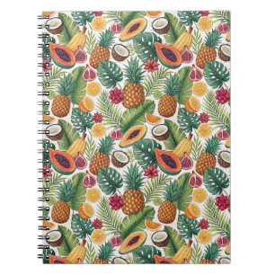 Cuaderno Patrón Tropical de Piña - Diseño de Frutas de Vera