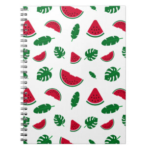 Cuaderno patrón tropical, patrón de sandía, mar tropical