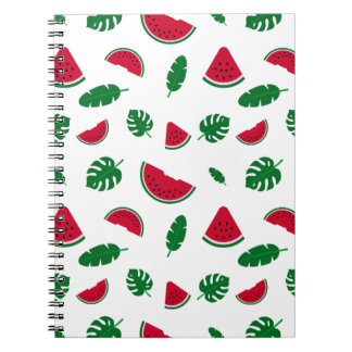 Cuaderno patrón tropical, patrón de sandía, mar tropical