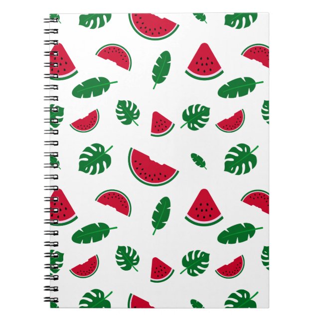 Cuaderno patrón tropical, patrón de sandía, mar tropical (Frente)
