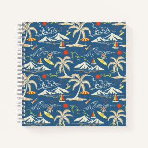 Cuaderno Patrón Tropical Retro Surf