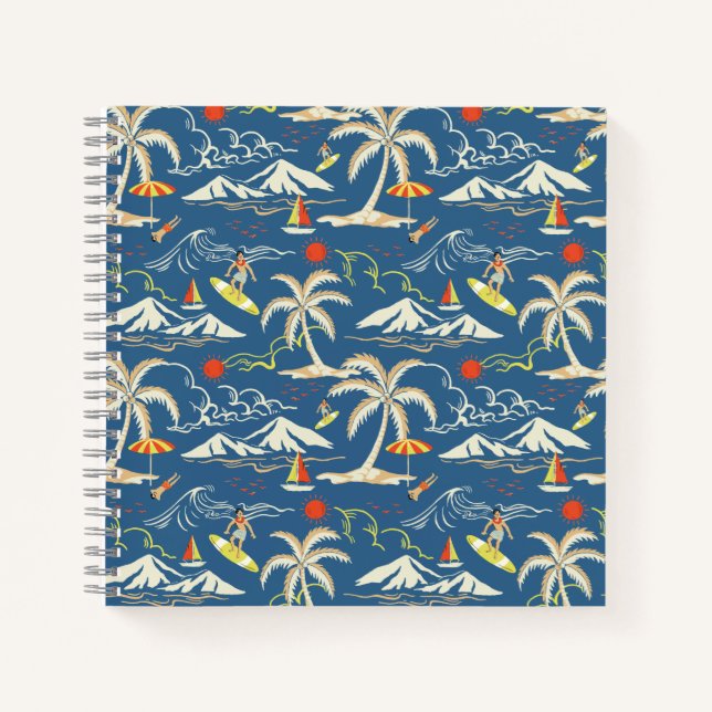 Cuaderno Patrón Tropical Retro Surf (Anverso)