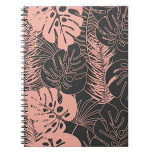 Cuaderno Patrón tropical sin problemas de verano con monste