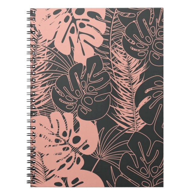 Cuaderno Patrón tropical sin problemas de verano con monste (Frente)