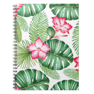 Cuaderno Patrón tropical transparente