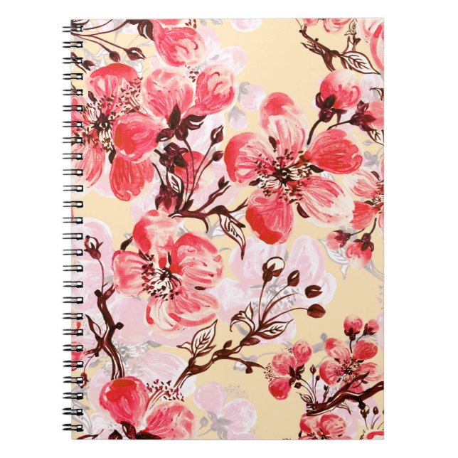 Cuaderno Patrón U de las flores de primavera (Frente)