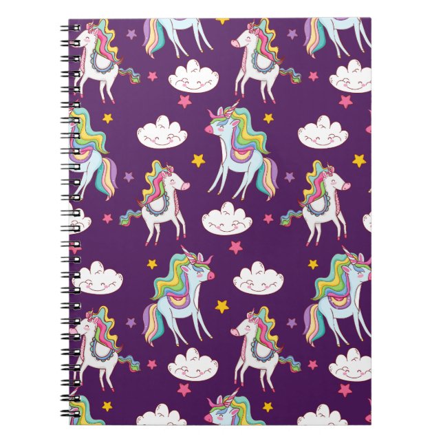Cuaderno Patrón Unicornio Divertido Caballo Mágico         (Frente)