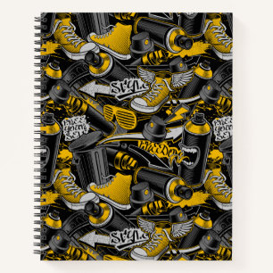 Cuaderno Patrón urbano del graffiti retro