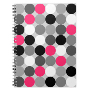 Cuaderno Patrón vectorial de puntos blancos y negros de col