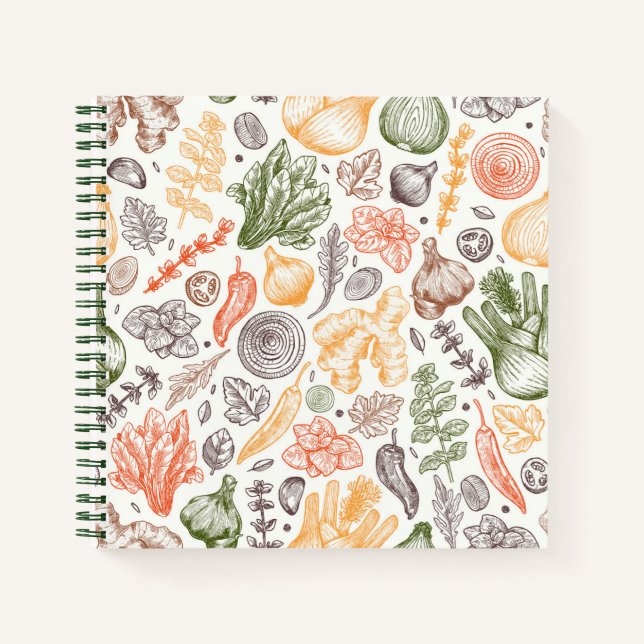 Cuaderno Patrón vegetal de los jardines de cocina (Anverso)